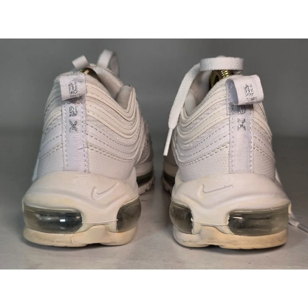 Nike Air Max 97 Youth Sneakers‎ Size 5 Y White Metallic Silver Casual Shoes